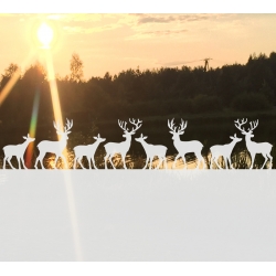 ROZ36 90x47 naklejka na okno wzory zwierzęce - sarny, jelenie, łosie